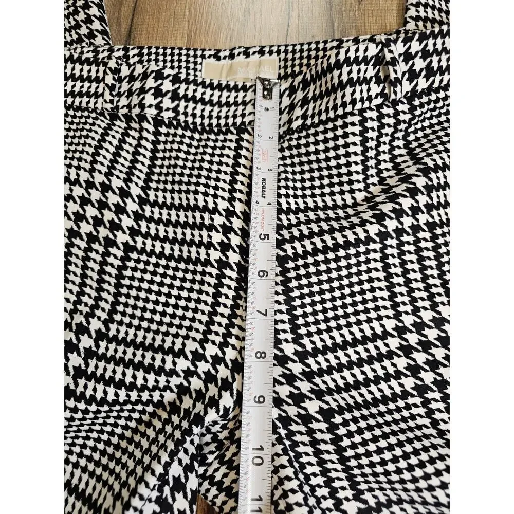 Michael Kors Houndstooth Trouser Pants Women's Size 10 Stretch‎ Career Ankle